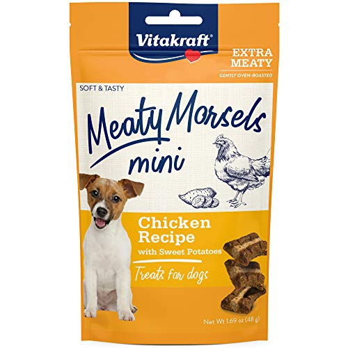 Vitakraft Meaty Morsels Mini Treats for Dogs - Chicken Recipe with Sweet Potatoes - 1.69 oz  