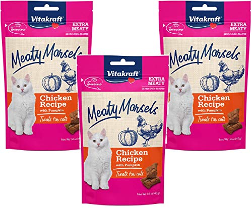 Vitakraft Meaty Morsels Treats for Cats - Chicken Recipe with Pumpkin - 1.4 oz