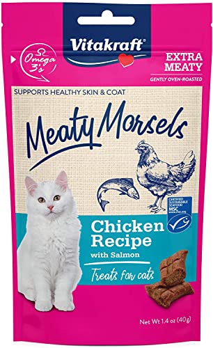 Vitakraft Meaty Morsels Treats for Cats - Chicken Recipe with Salmon - 1.4 oz