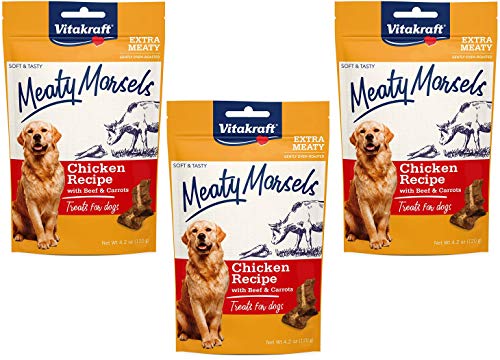 Vitakraft Meaty Morsels Treats for Dogs - Chicken Recipe with Beef & Carrots - 4.2 oz  