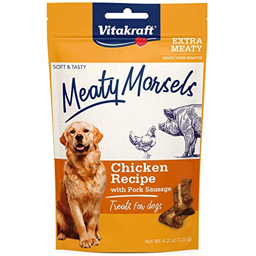 Vitakraft Meaty Morsels Treats for Dogs - Chicken Recipe with Pork Sausage - 4.2 oz  