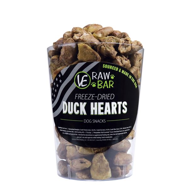 Vital Essentials (approx 150pc) Freeze-Dried Duck Hearts Freeze-Dried Dog Treats - 30 Oz  