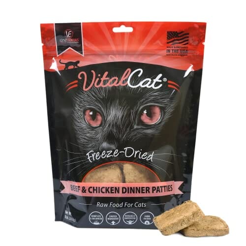 Vital Essentials Beef & Chicken Dinner Patties Freeze-Dried Cat Food - 8 Oz