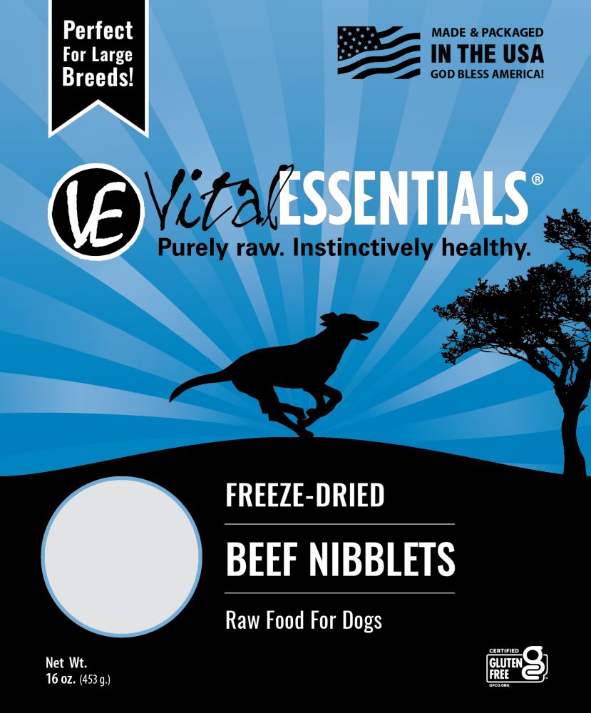 Vital Essentials Beef Nibblets Freeze Dried Dog Food  