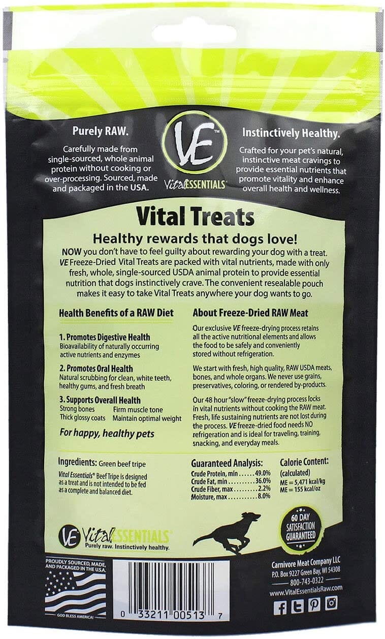 Vital Essentials Beef Tripe Freeze-Dried Dog Treats - 2.3 Oz  