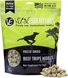 Vital Essentials Beef Tripe Nibblets Dog Treats Freeze-Dried Dog Treats - 16 Oz
