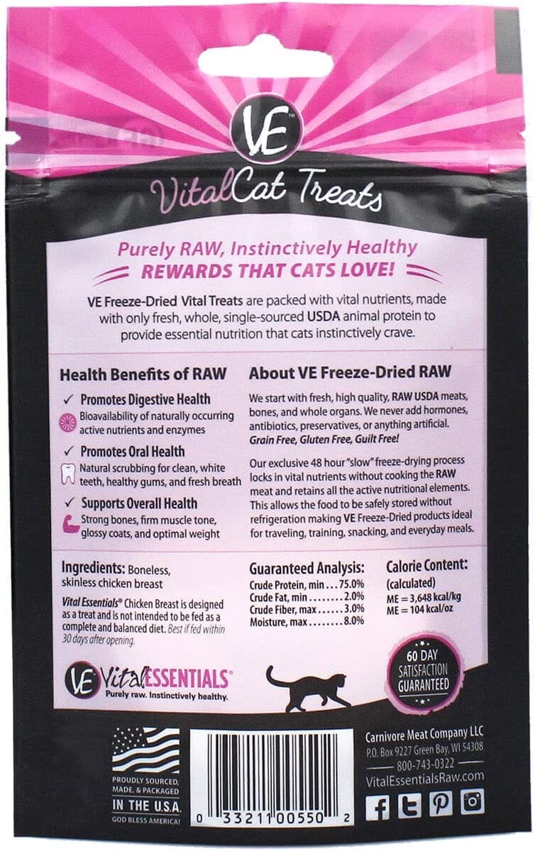 Vital Essentials Chicken Breast Freeze Dried Cat Treats - 1 Oz  