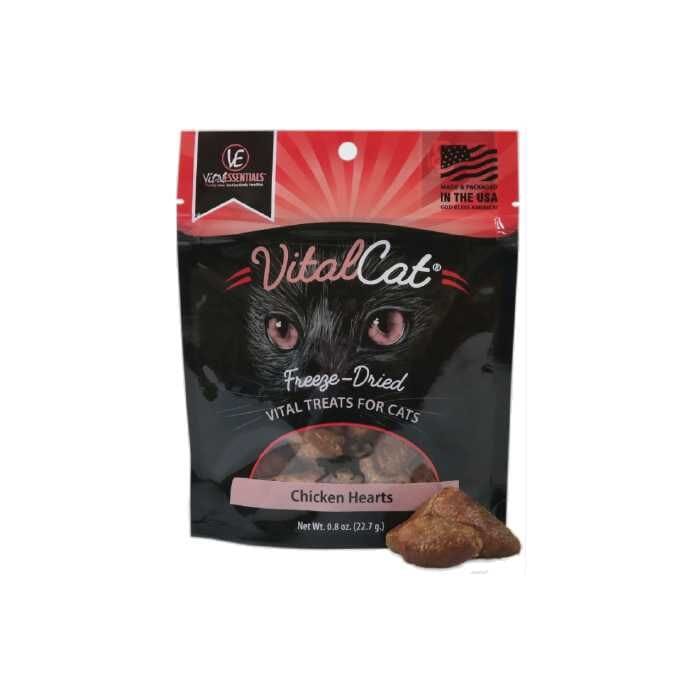 Vital Essentials Chicken Hearts Freeze-Dried Cat Treats - 0.8 Oz  