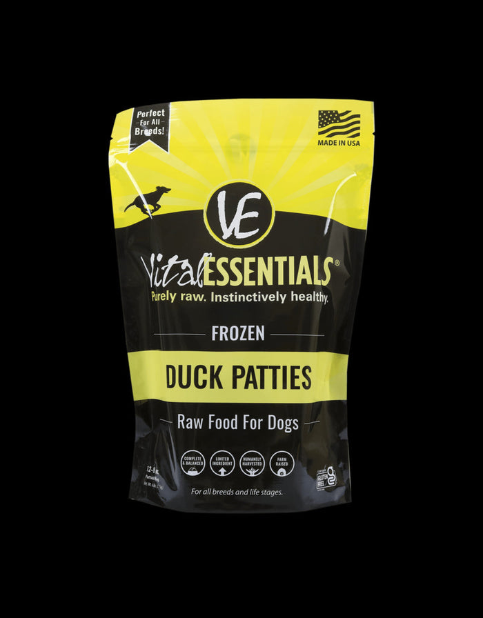 Vital Essentials Dog Frozen Patties Duck - 6 lbs