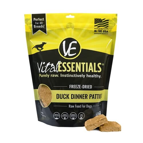 Vital Essentials Duck Dinner Patties Freeze-Dried Dog Food - 14 Oz