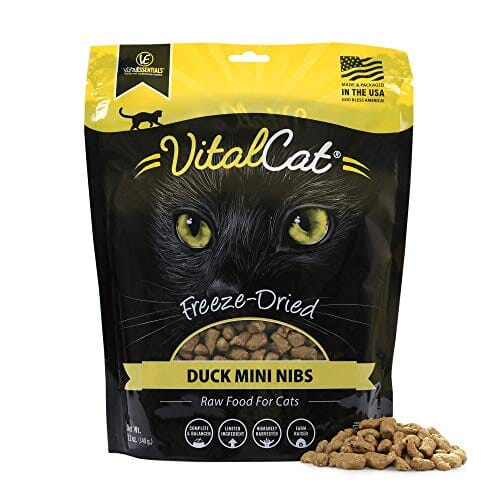 Vital Essentials Duck Mini Nibs Freeze-Dried Cat Food - 12 Oz  