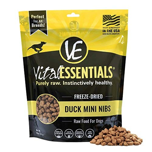 Vital Essentials Duck Mini Nibs Freeze-Dried Dog Food - 16 Oz  