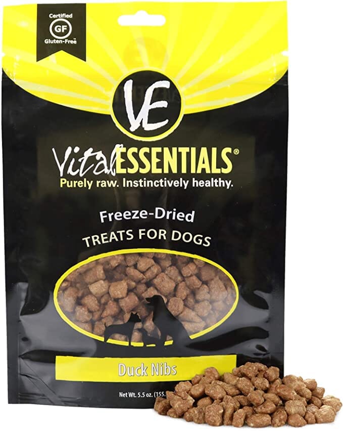 Vital Essentials Family Size Duck Nibs Freeze-Dried Dog Treats - 5.5 Oz