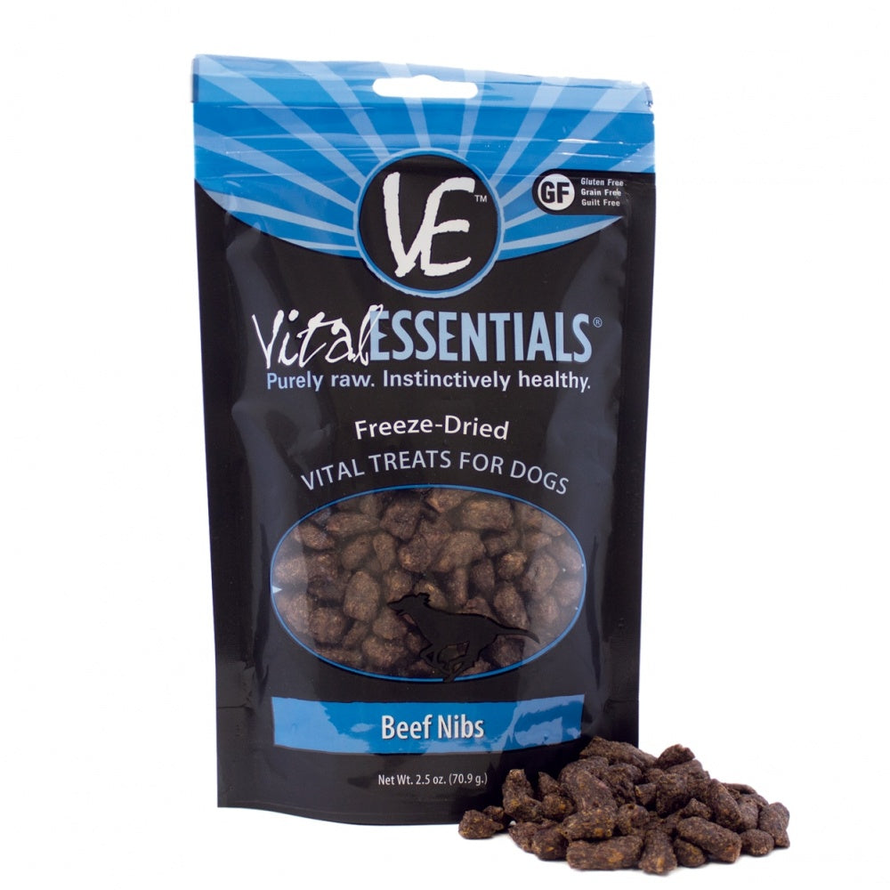 Vital Essentials Freeze Dried Beef Nibs Vital Treats for Dogs  