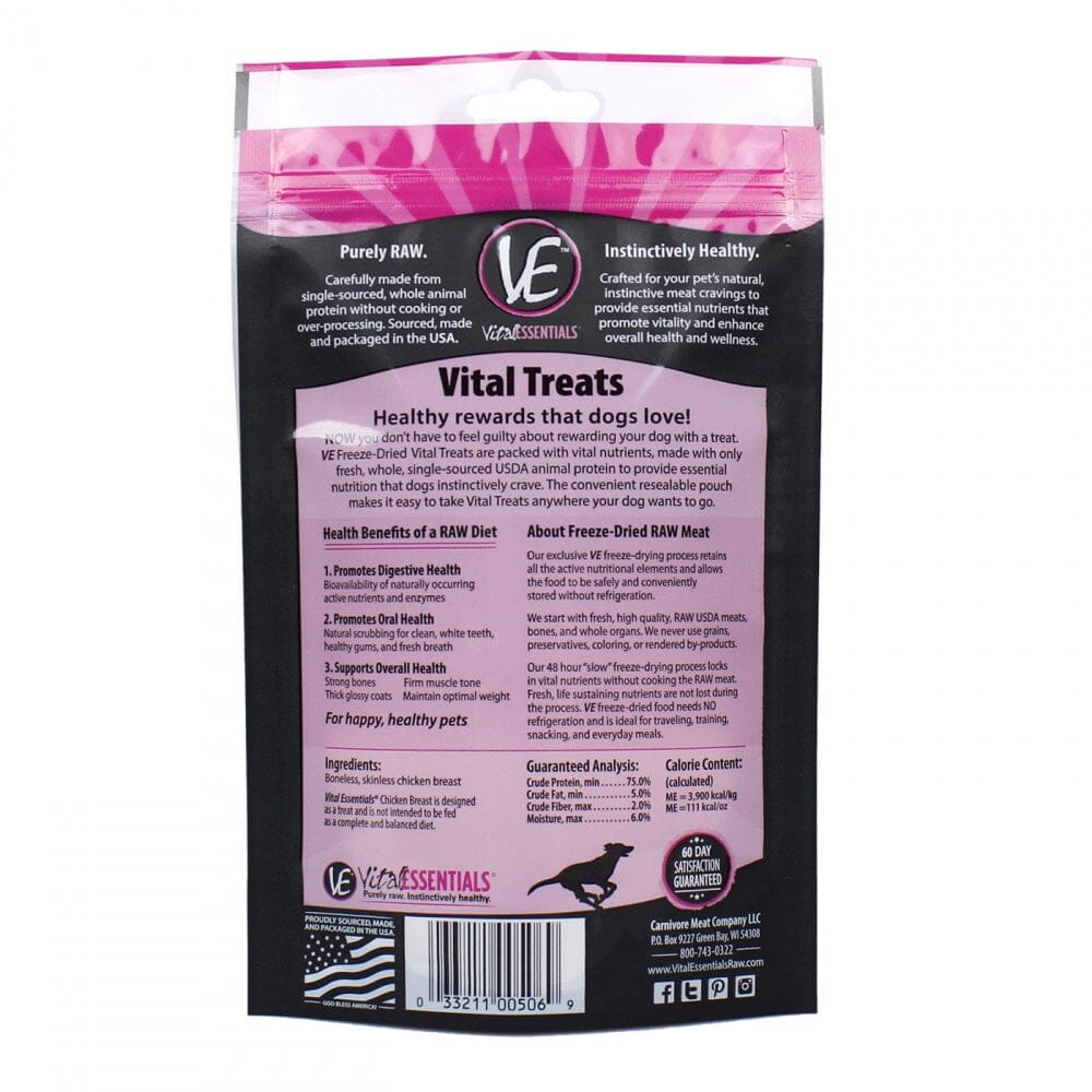 Vital Essentials Freeze Dried Chicken Breast Vital Treats for Dogs  