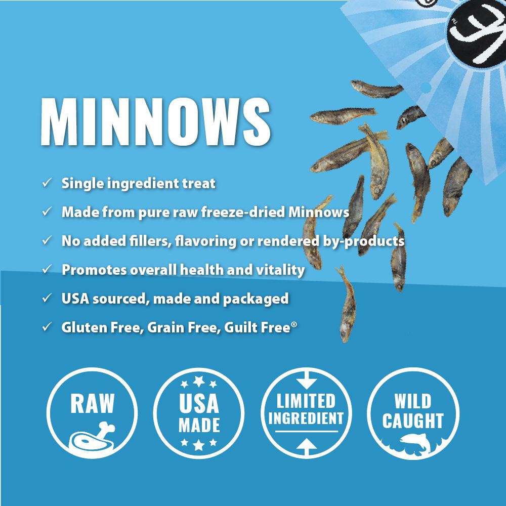 Vital Essentials Freeze Dried Grain Free Minnows Treats for Dogs  