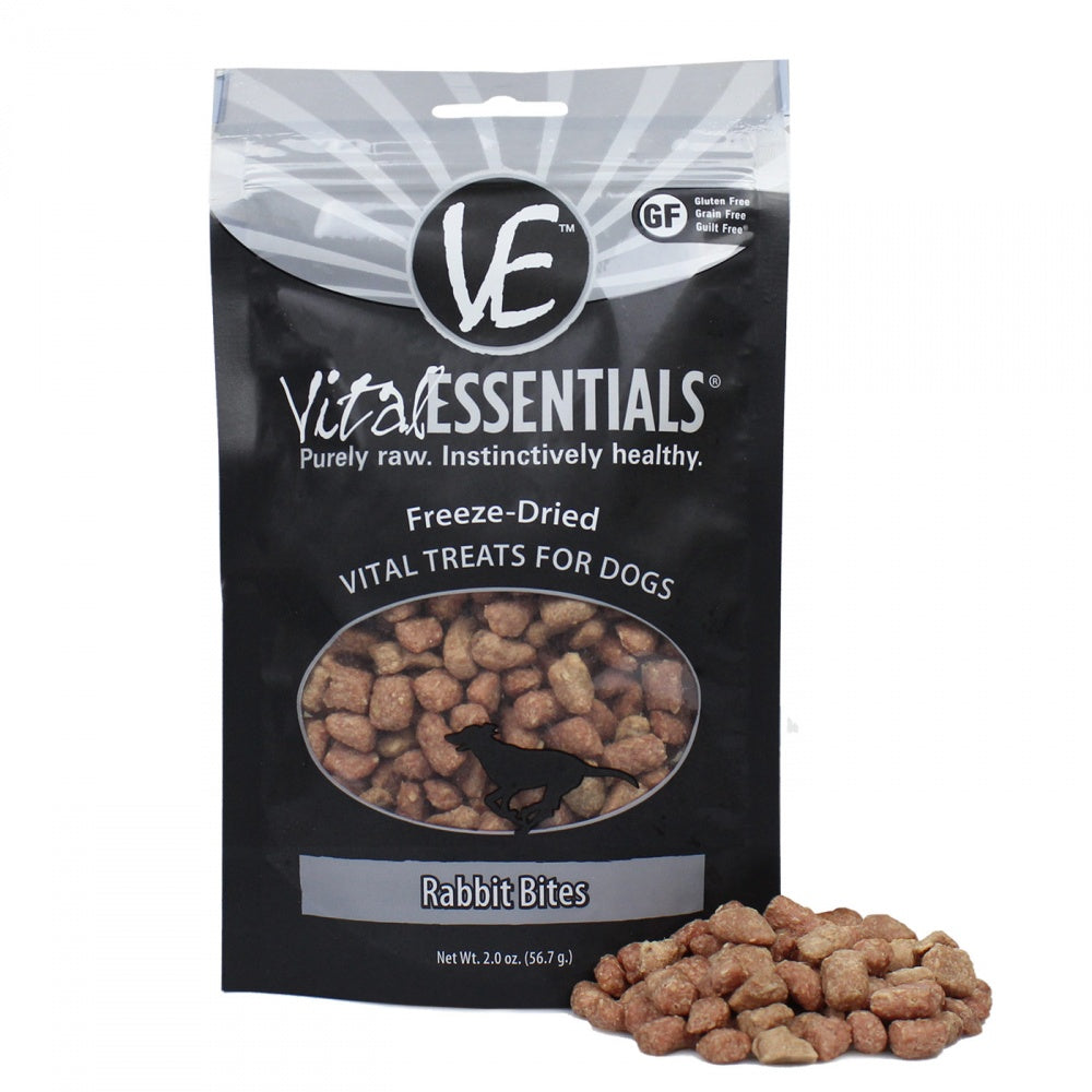 Vital Essentials Freeze Dried Rabbit Bites Vital Treats for Dogs  