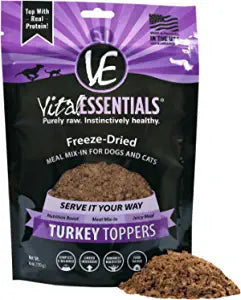 Vital Essentials Freeze-Dried Turkey Toppers for Dogs & Cats - 6 Oz  