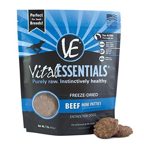Vital Essentials Mini Pet Patties Beef Entrée Freeze-Dried Dog Food - 16 Oz
