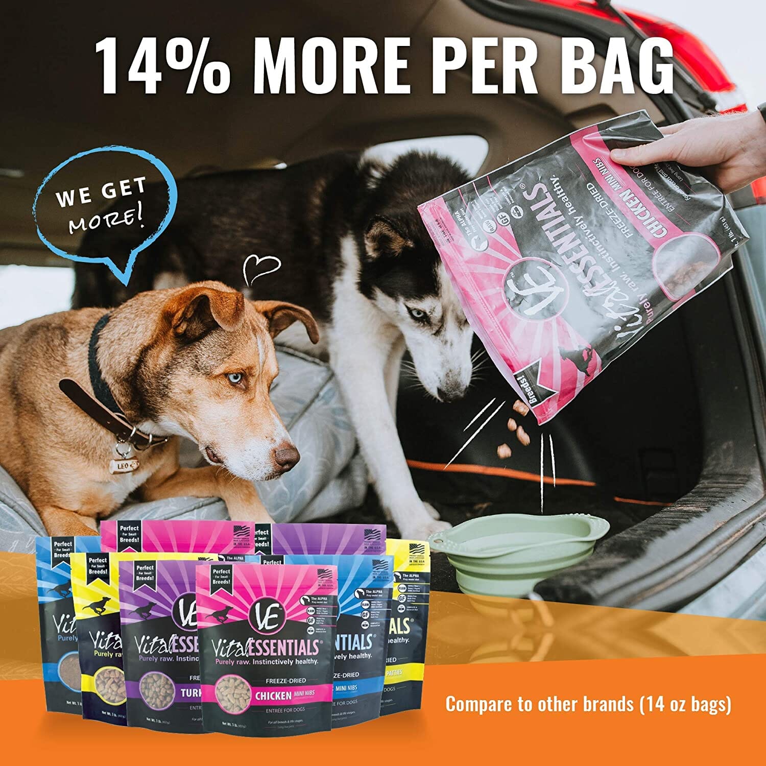 Vital Essentials Mini Pet Patties Chicken Entrée Freeze-Dried Dog Food - 1 Lb  