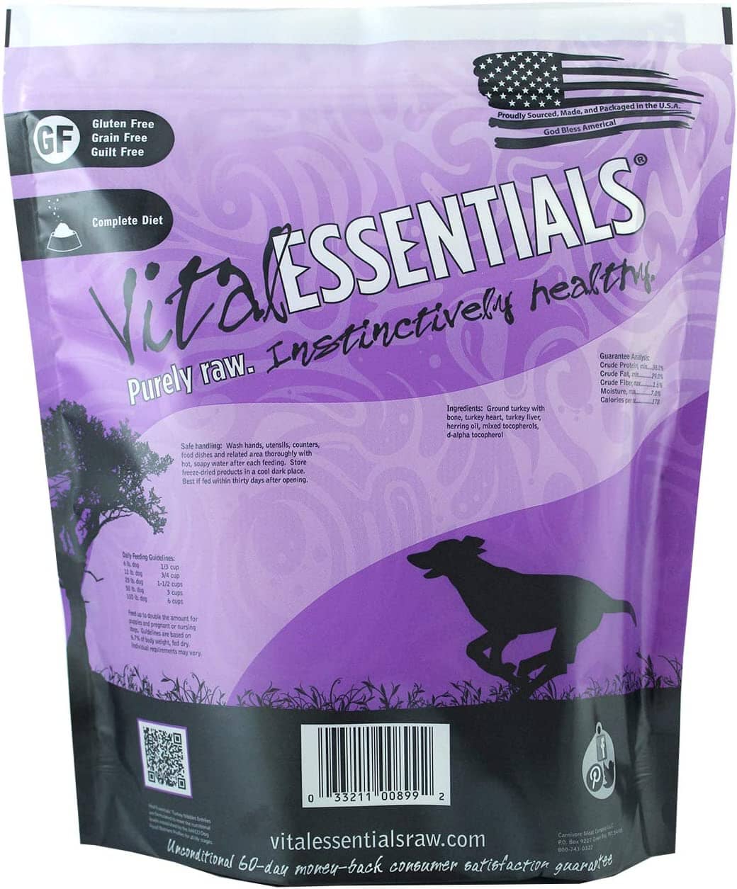 Vital Essentials Nibblets Turkey Entrée Freeze-Dried Dog Food - 1 Lb  