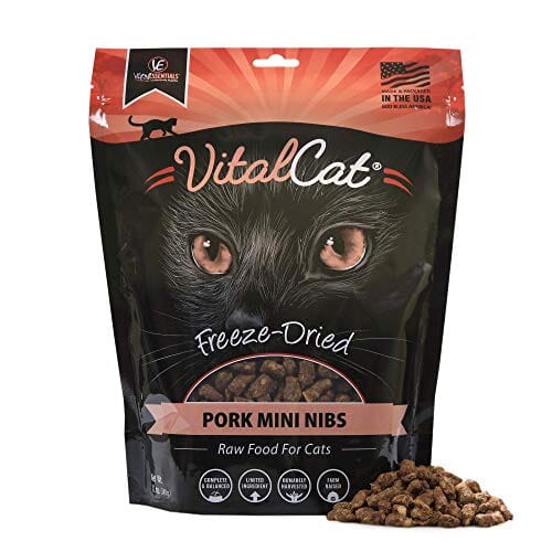 Vital Essentials Pork Mini Nibs Freeze-Dried Cat Food - 12 Oz
