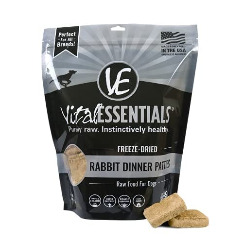 Vital Essentials Rabbit Dinner Patties Freeze-Dried Dog Food - 14 Oz