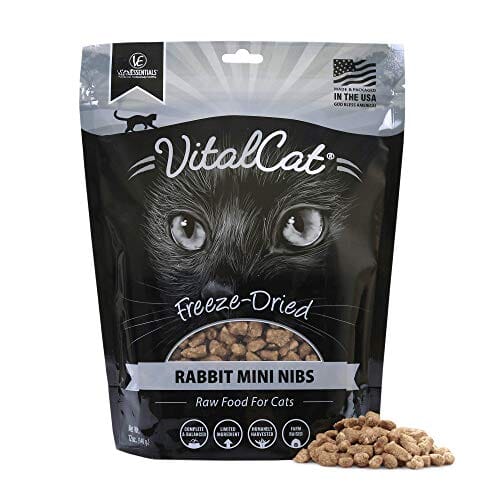 Vital Essentials Rabbit Mini Nibs Freeze-Dried Cat Food - 12 Oz  