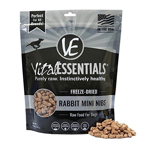 Vital Essentials Rabbit Mini Nibs Freeze-Dried Dog Food - 14 Oz  