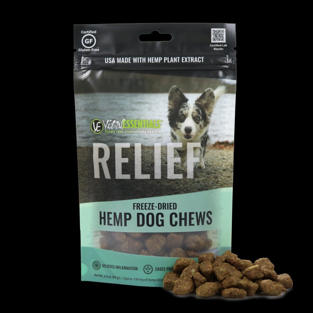 Vital Essentials RELIEF Hemp Chews Freeze-Dried Dog Treats - 3 Oz  
