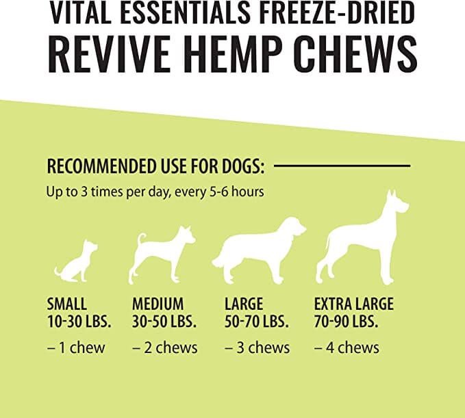 Vital Essentials REVIVE Hemp Chews Freeze-Dried Dog Treats - 3 Oz  