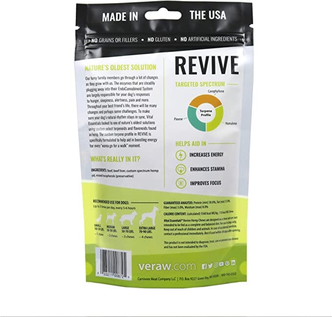 Vital Essentials REVIVE Hemp Chews Freeze-Dried Dog Treats - 3 Oz  