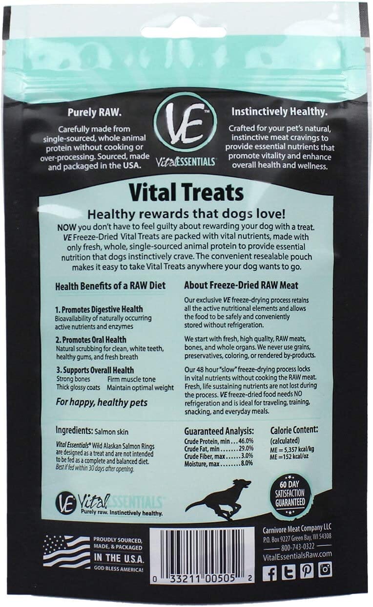 Vital Essentials Salmon Rings Freeze-Dried Dog Treats - 2 Oz  