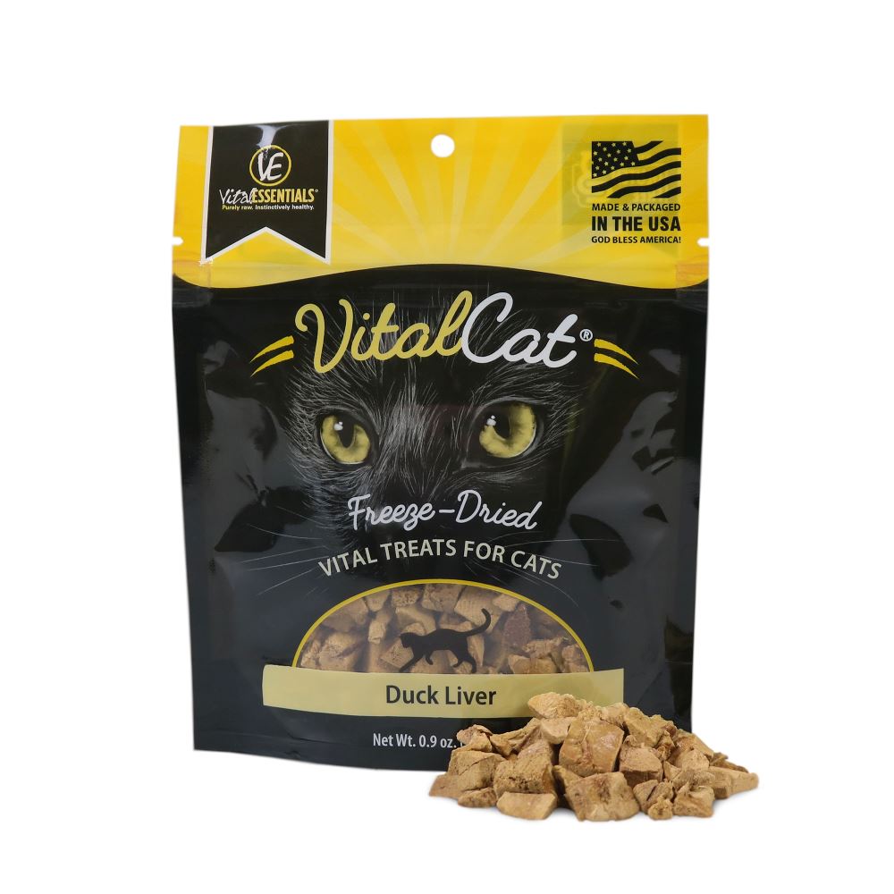 Vital Essentials Vital Cat Freeze Dried Grain Free Duck Liver Cat Treats  