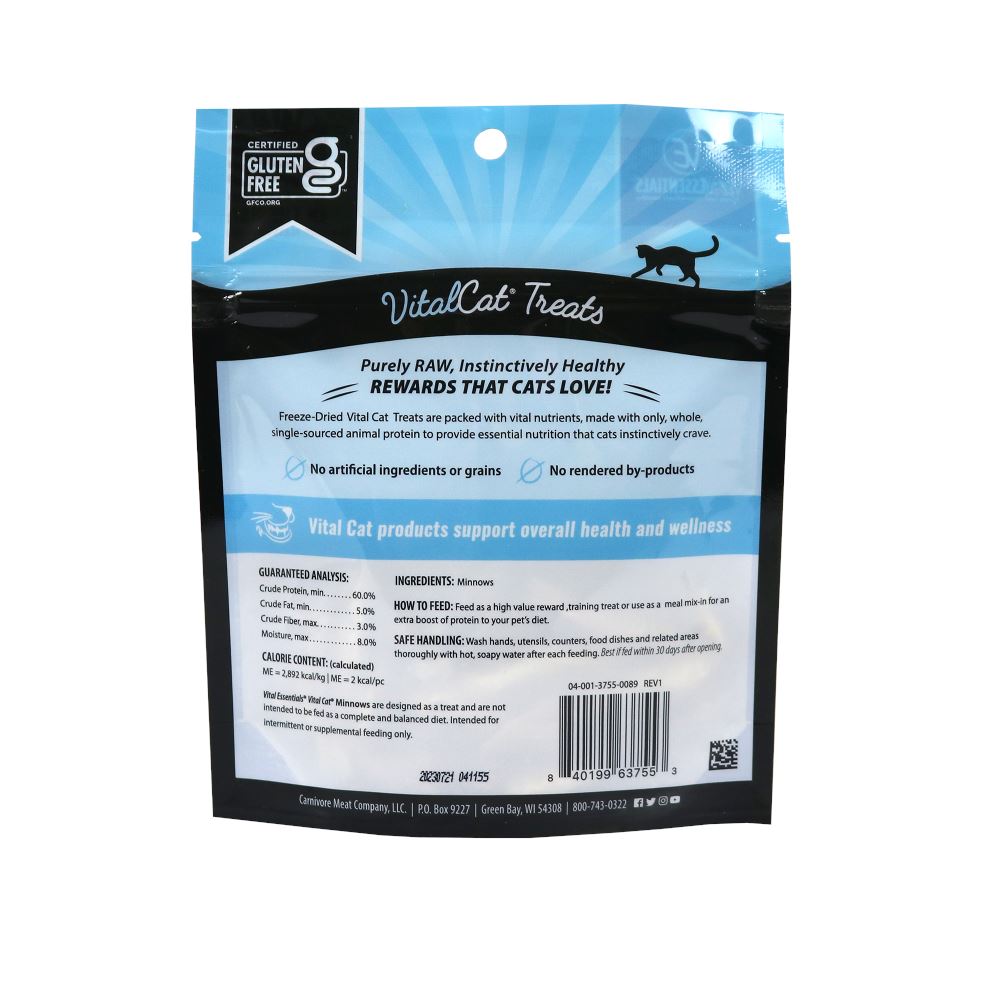 Vital Essentials Vital Cat Freeze Dried Grain Free Minnows Cat Treats  