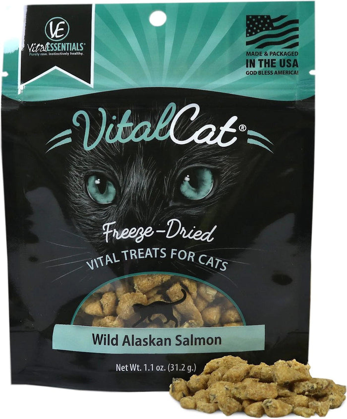 Vital Essentials Wild Alaskan Salmon Freeze Dried Cat Treats - 1.1 Oz
