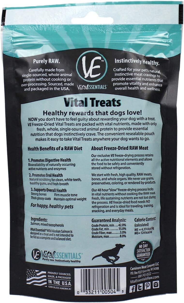 Vital Essentials Wild Alaskan Salmon Freeze-Dried Dog Treats - 2.5 Oz  