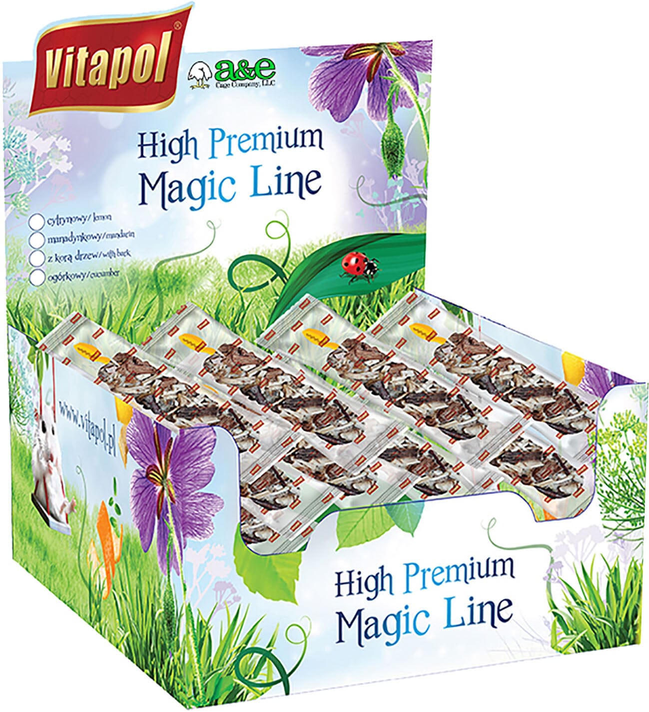 Vitapol Magic Line Small Animal Display Treat Sticks - Bark - 12 Count  