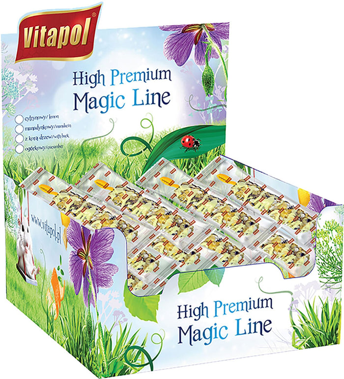 Vitapol Magic Line Small Animal Display Treat Sticks - Lemon - 12 Count