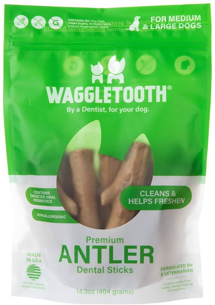 WaggleTooth Dentle Antler Chew - Medium/Large - 14.3 oz  