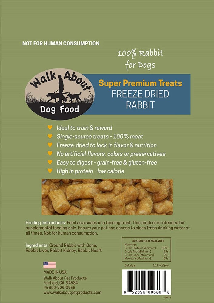 Walk About Freeze Dried Rabbit Dog Treats  