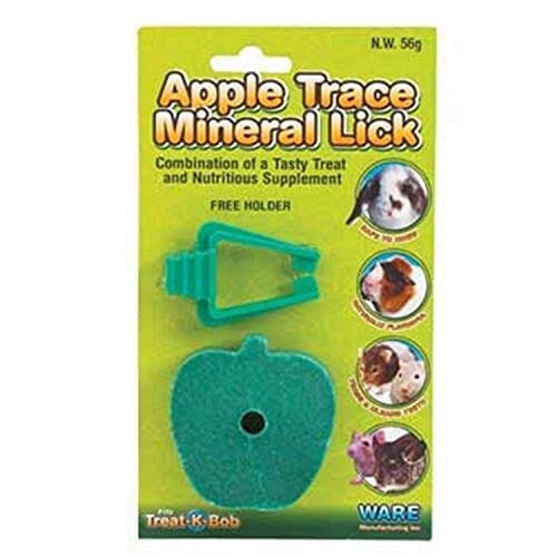Ware Apple Mineral Lick with Holder Small Animal Mineral Treats - Fruit Flavor
