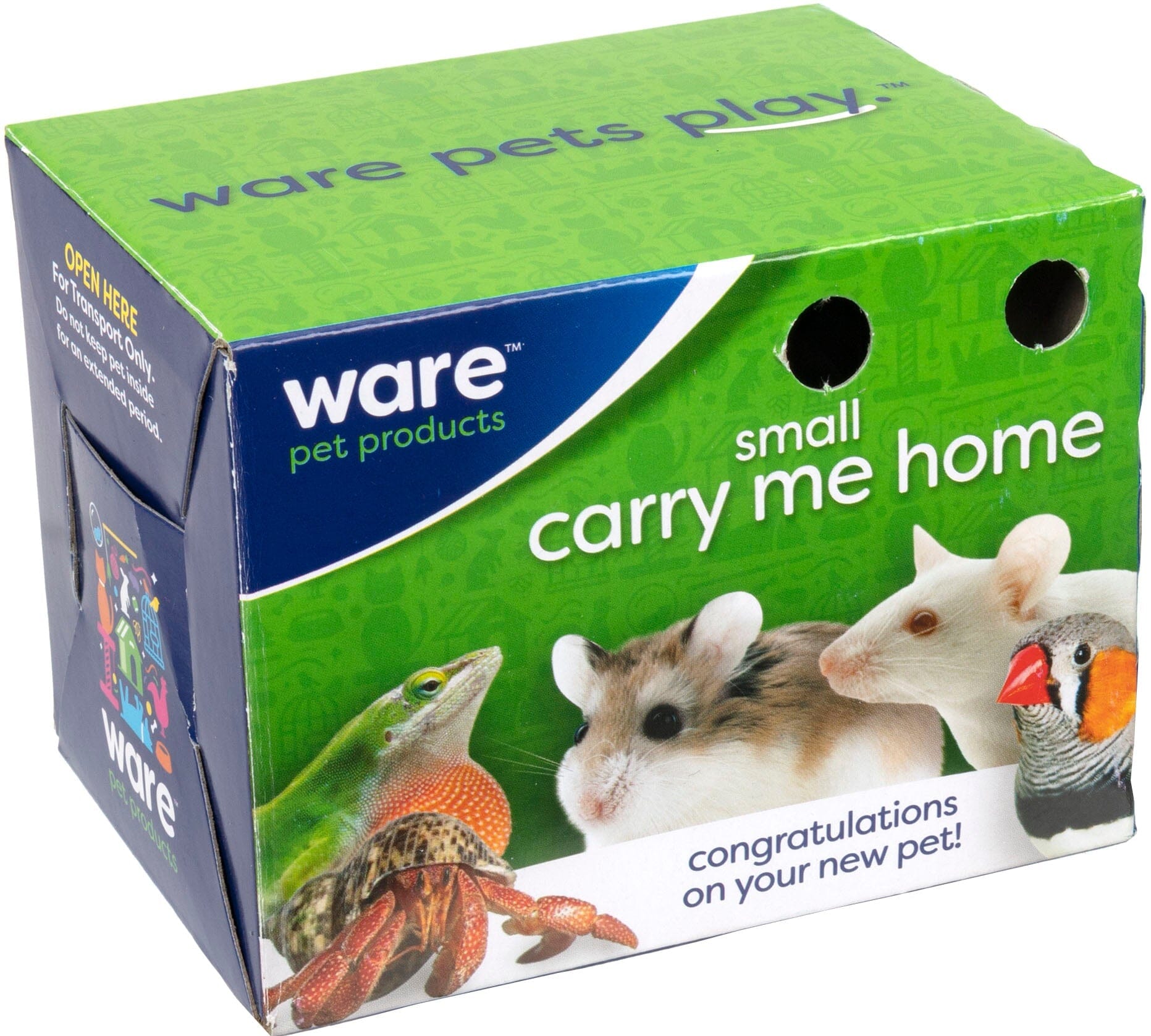 Ware Cardboard Carry Me Home Small Animal Carrier - 4 X 3 X 3 In - 300 Pack  