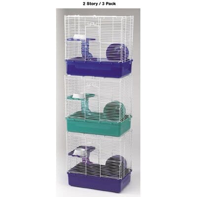 Ware Hamster Cage Two Story Unassembled Small Animal Cage - 15.5 X 9.5 X 14.25 - 3 Pack