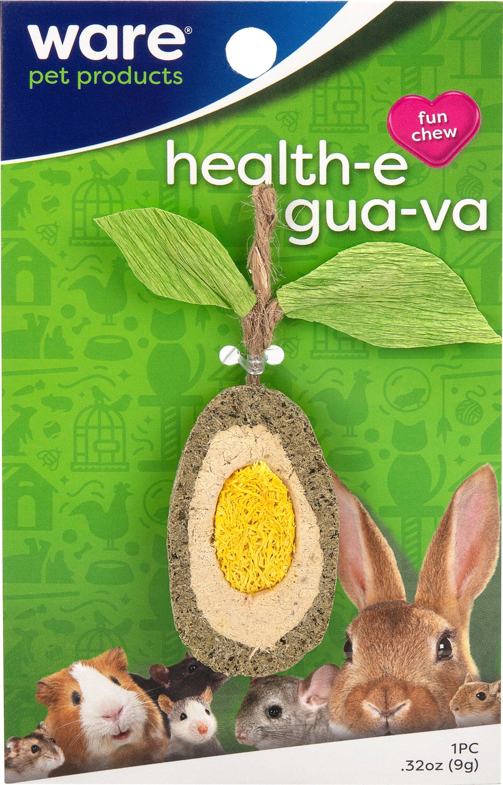 Ware Health-E Gua-Va Small Animal Chew Small Animal Chewy Treats - Brown/Yellow  