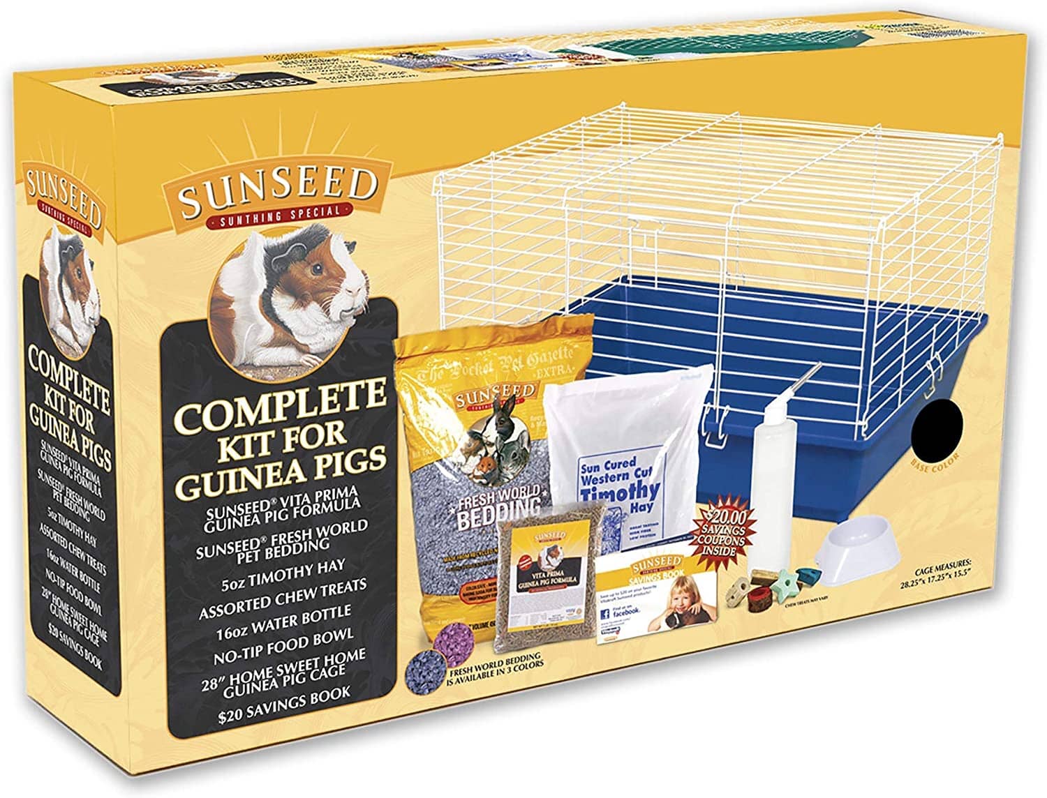 Ware Home Sweet Home Sunseed Small Animal Starter Kit Guinea Pig - Green - 28 X 17 X 15.5 In  