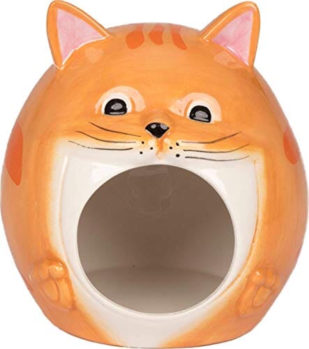 Ware Tabby Cat Hamster Hideout Ceramic Small Animal Hideaway -  