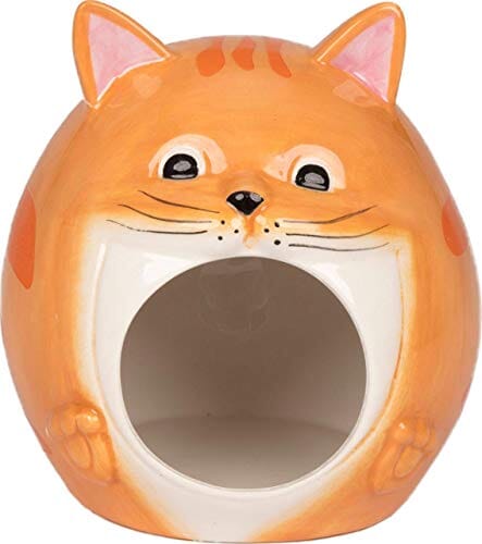 Ware Tabby Cat Hamster Hideout Ceramic Small Animal Hideaway -