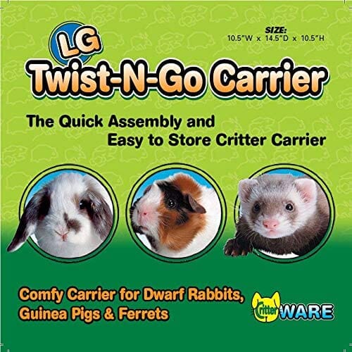 Ware Twist N Go Carrier Small Animal Soft Sided Carrier - Blue - Large - 10.75 X 14.25 X  