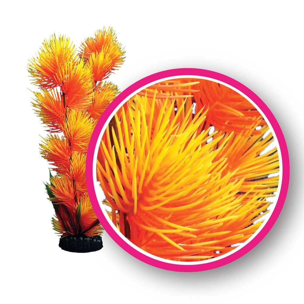 Weco Products Dream Series Pom Pom Aquarium Plant - Orange - 12 in  